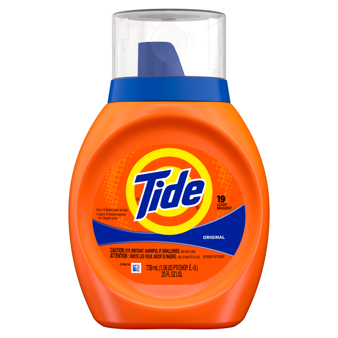 Tide Laundry Detergent Liquid Original Scent 19 Loads Works On 100% Of Common Stains - 25oz/6pk