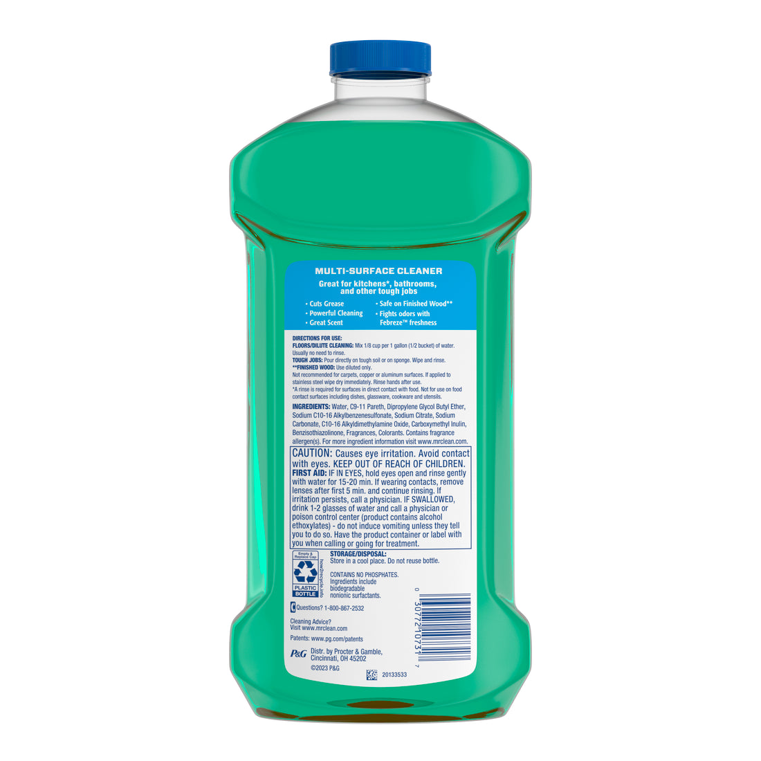 Mr. Clean All Purpose Cleaner Floor Cleaner For Mopping Cleaning Liquid Meadows & Rain - 41oz/4pk