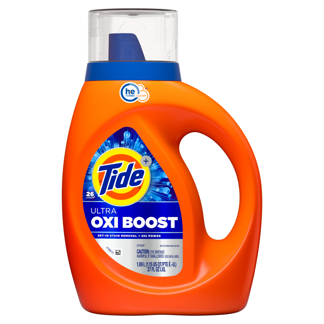 Tide Ultra Oxi Boost Liquid Laundry Detergent 26 Loads Advanced Stain Remover Laundry Detergent Liquid With Extra Oxi Power - 37oz/6pk