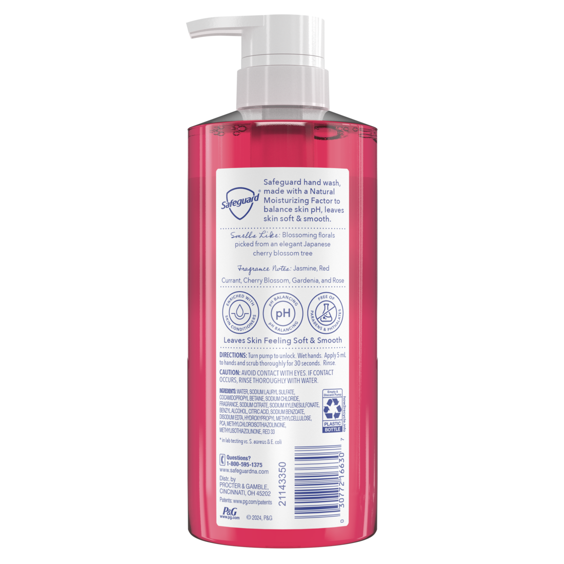 Safeguard Hand Soap Cherry Blossom Scent - 15.5oz/4pk