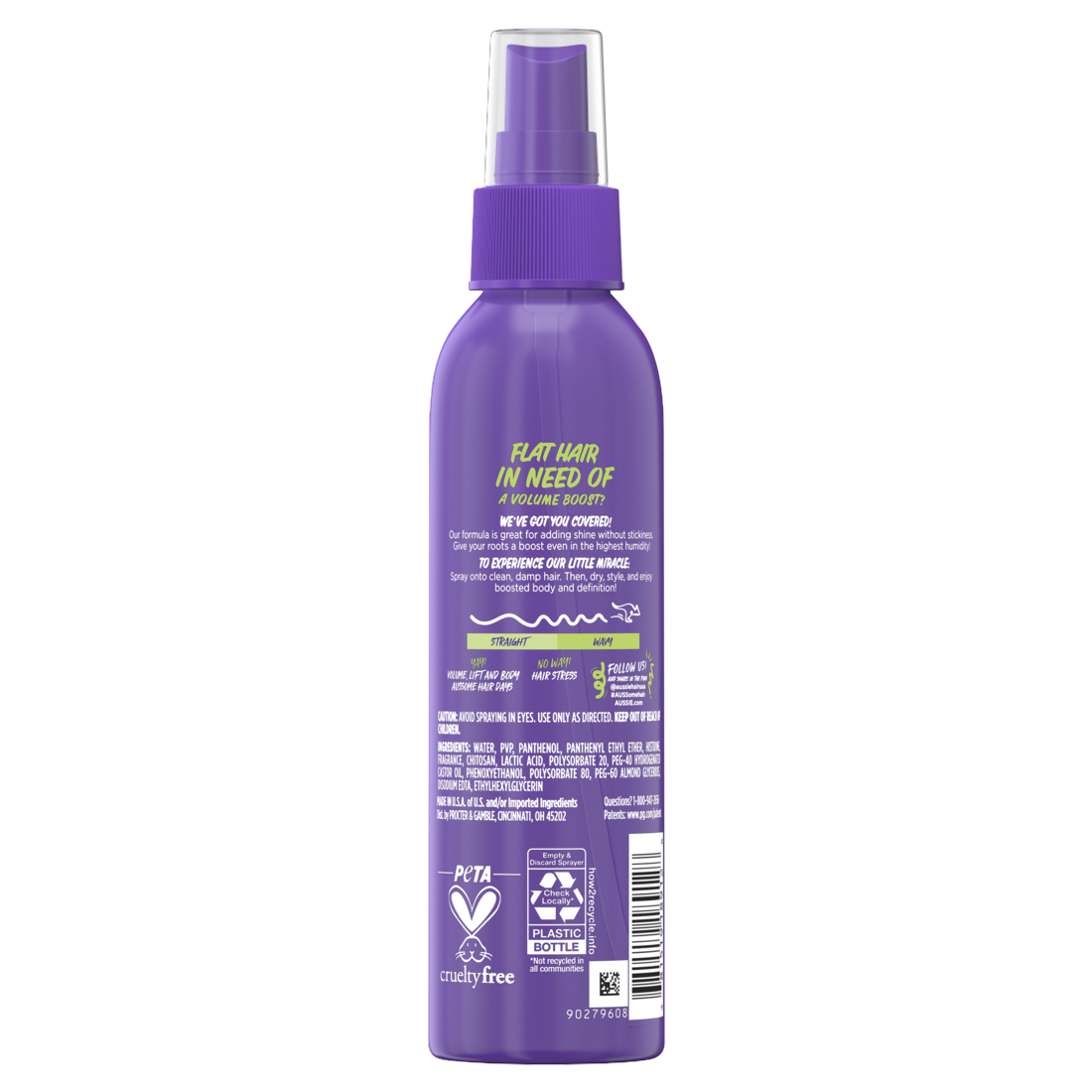Aussie Instant Volume Volumizing Spray Gel For Wavy Hair And Straight Hair - 5.7oz/12pk