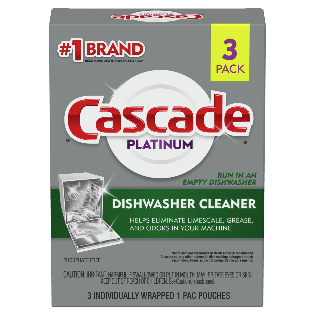 Cascade Platinum Dishwasher Cleaner - 3ct/6pk