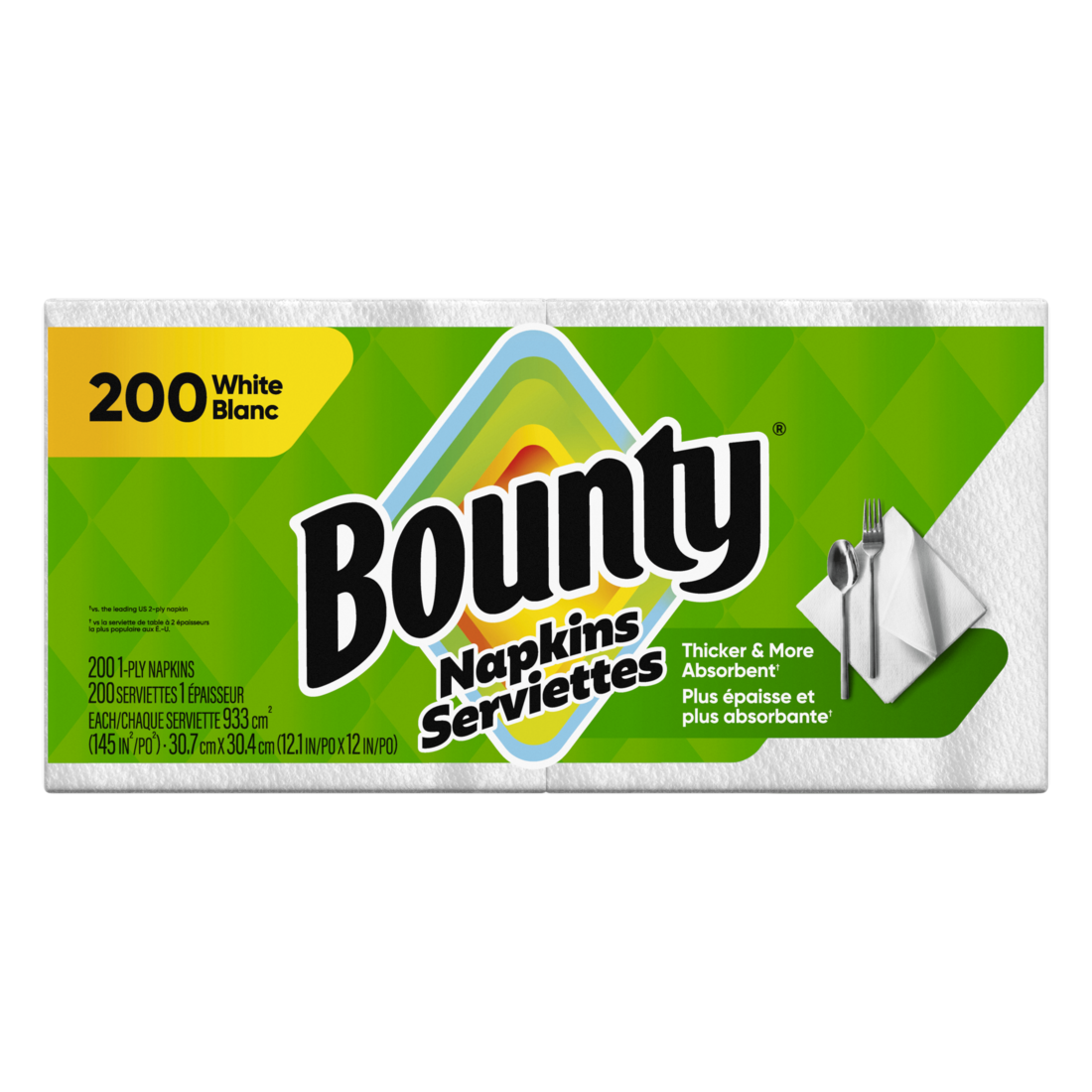 Bounty Paper Napkins White - 200ct/8pk