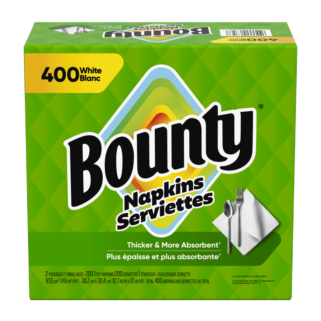Bounty Paper Napkins White - 400ct/4pk