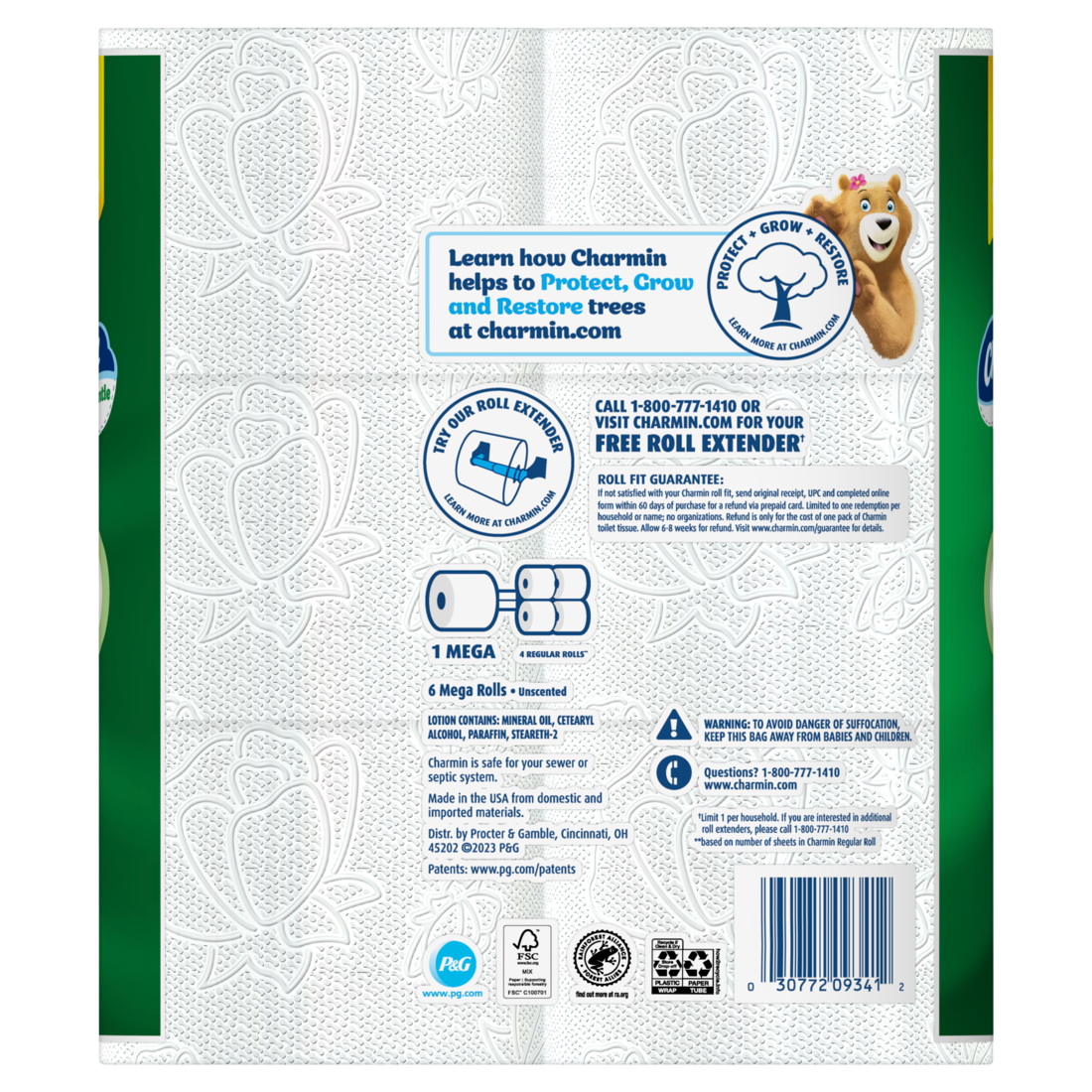 Charmin Toilet Paper Ultra Gentle 6 Mega Rolls 2-Ply Bath Tissue 231 Sheets Per Roll - 6ct/4pk