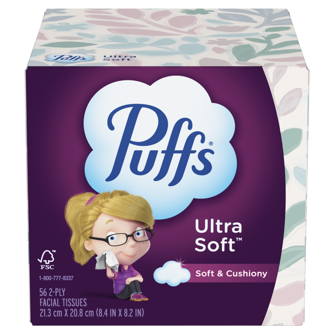 Puffs Ultra Soft Facial Tissues 1 Cube 56 Facial Tissues Per Box - 56ct/24pk
