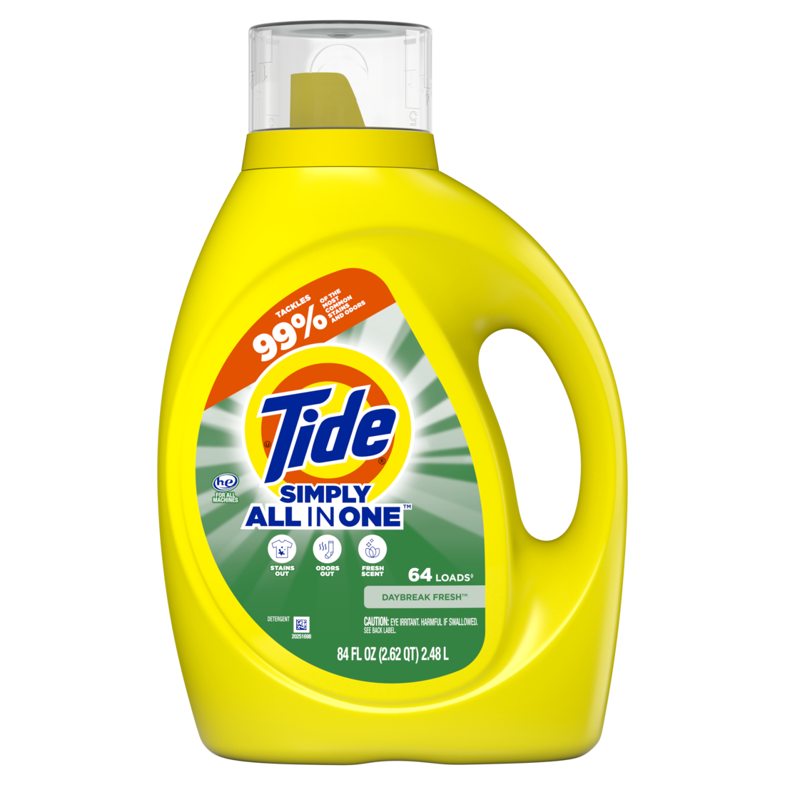 Tide Simply All-In-One Liquid Laundry Detergent Daybreak Fresh Scent 64 Loads - 84oz/4pk