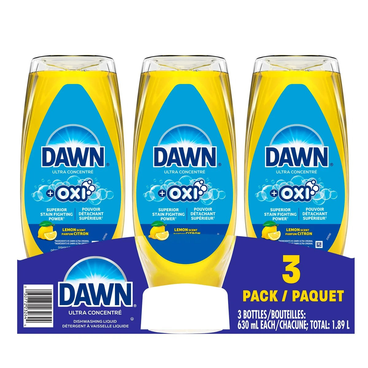 Dawn Ultra + Oxi Dishwashing Liquid 630ml - 21.3oz/3pk