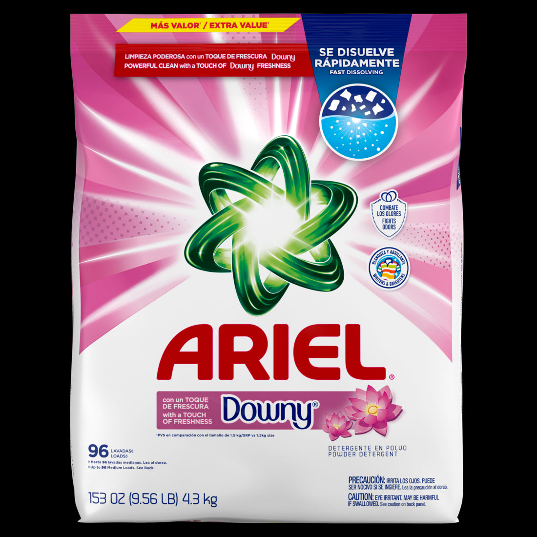 Ariel with a Touch of Downy Freshness Powder Laundry Detergent 4.3kg 96 Loads - 153oz/2pk