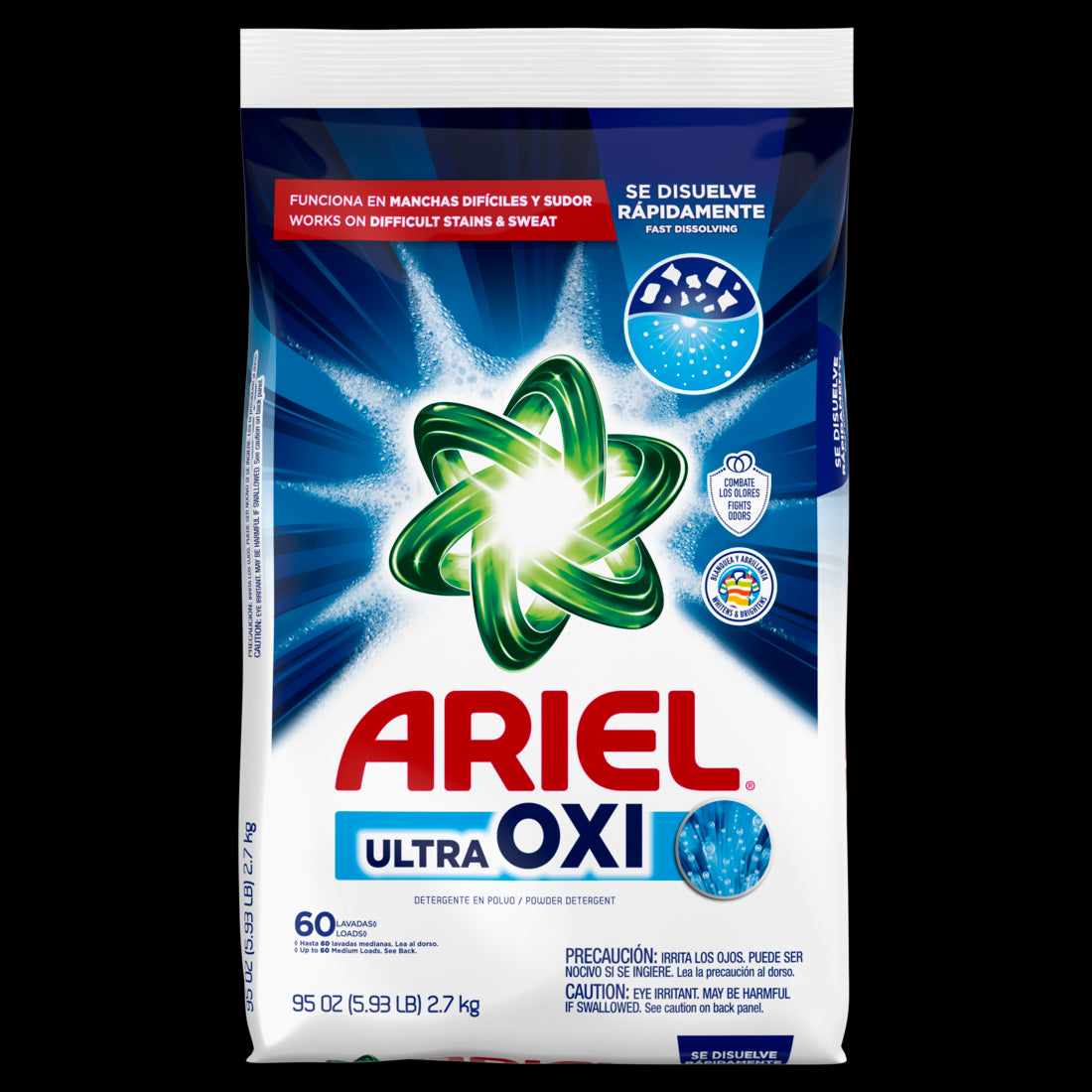 Ariel Ultra Oxi Powder Laundry Detergent Original Scent 2.7kg 60 Loads - 95oz/6pk