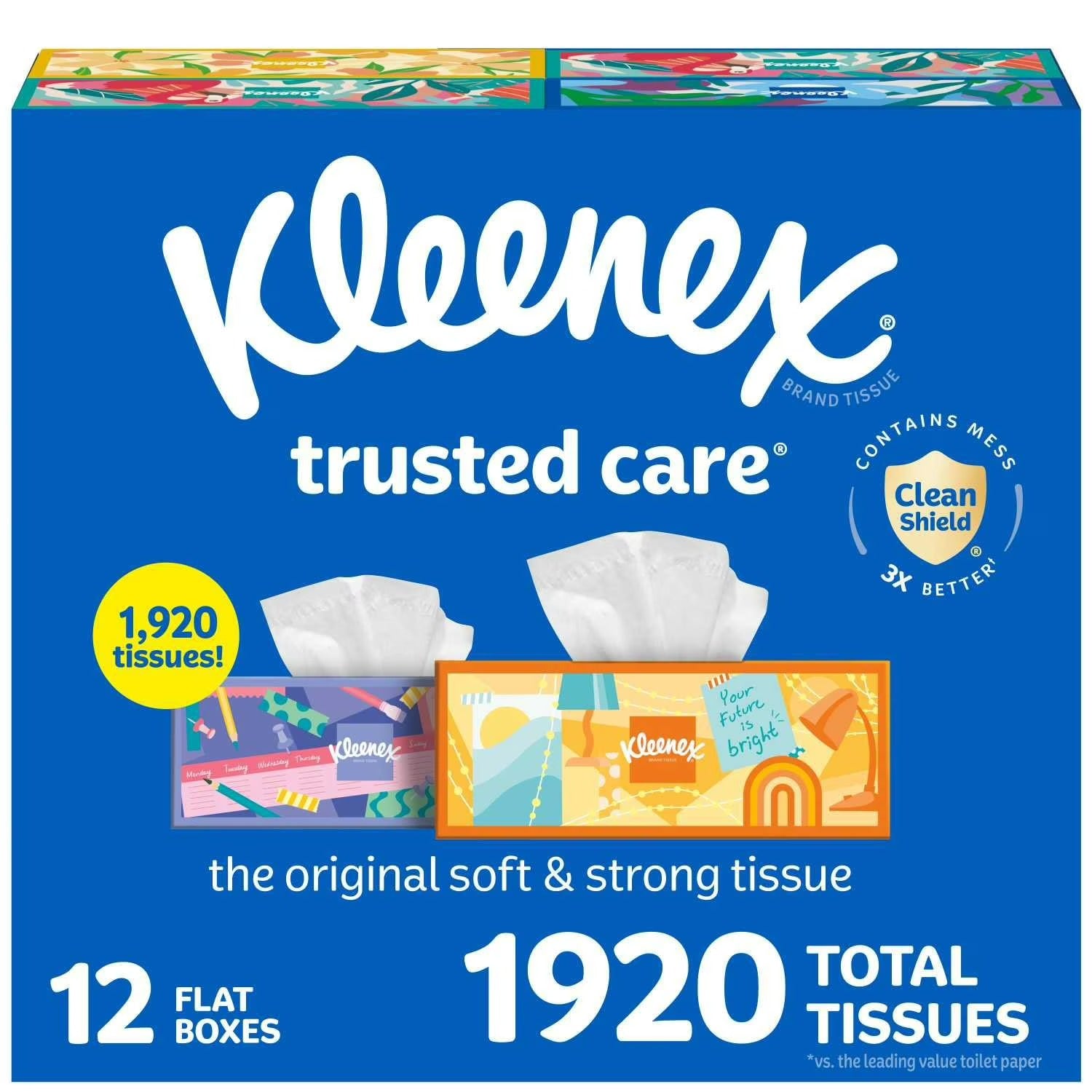 Kleenex Trusted Care 2-ply Facial Tissues - 160ct/12pk