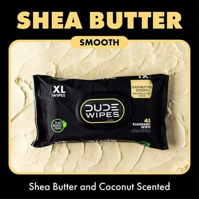 Dude Wipes Shea Butter Flushable Wipes - (3x48)ct/4pk