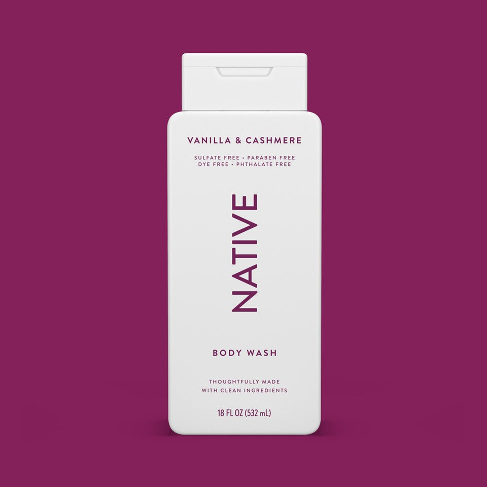 Native Vanilla & Cashmere Body Wash - 18oz/6pk
