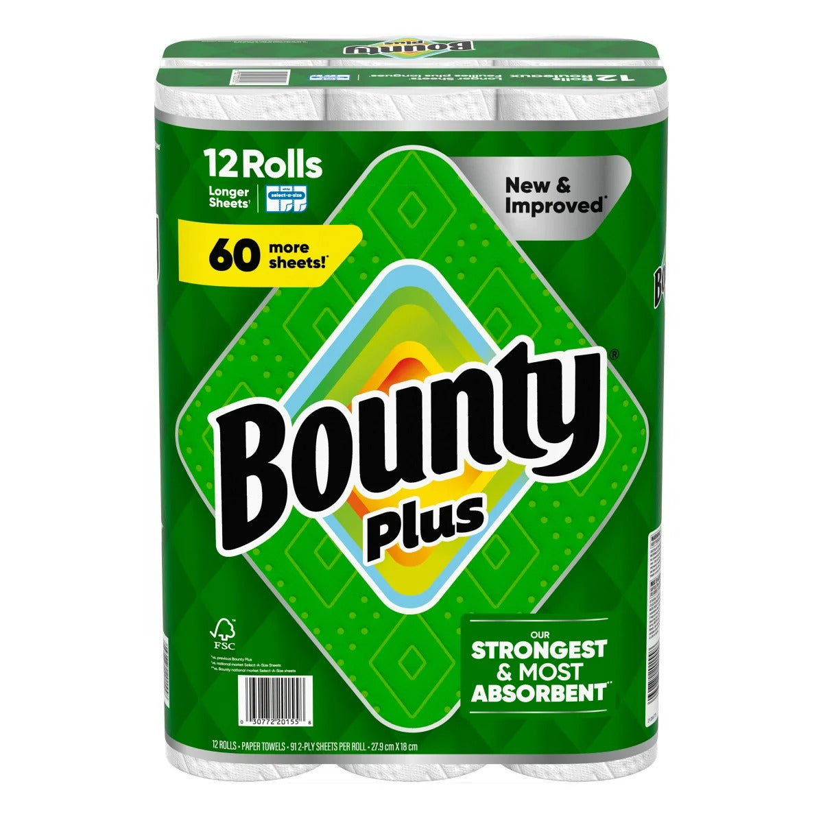 Bounty Paper Towels 91 sheets per roll - 12ct/1pk