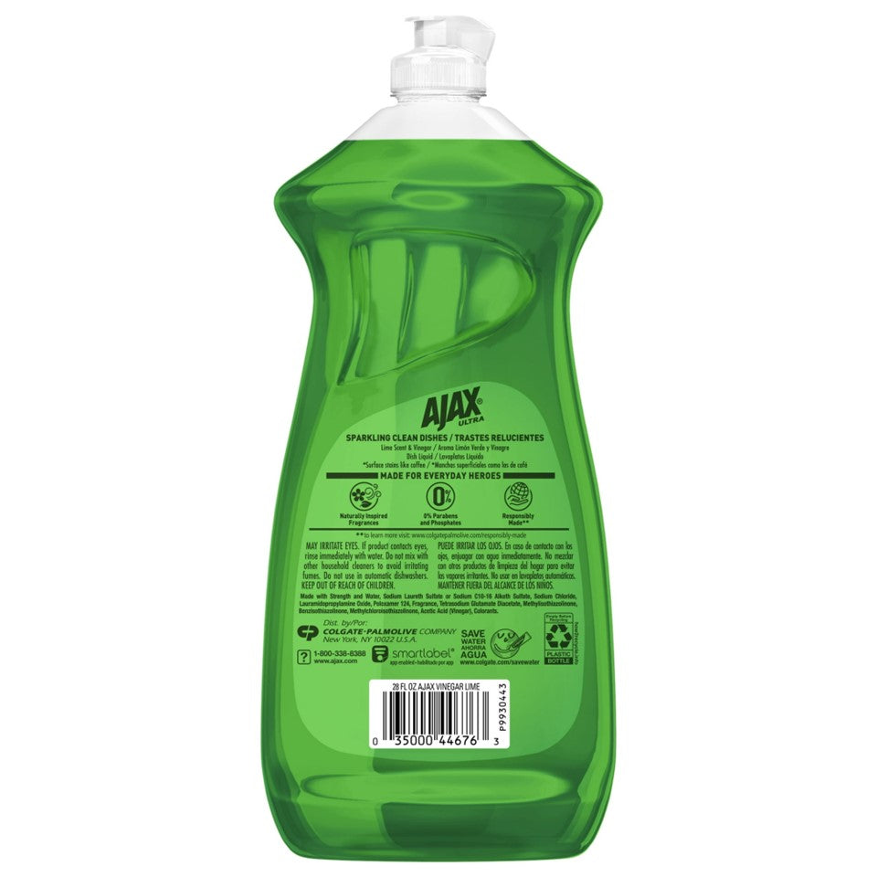 Ajax Ultra Dish Liquid Soap Lime & Vinegar - 28oz/9pk