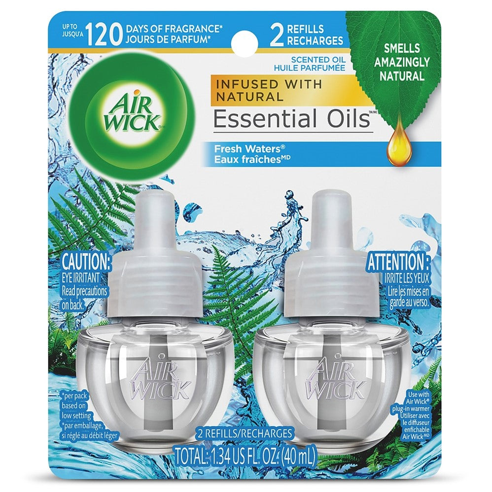 Air Wick Scented Oil - Twin Refill Fresh Waters - (2x0.67)oz/6pk