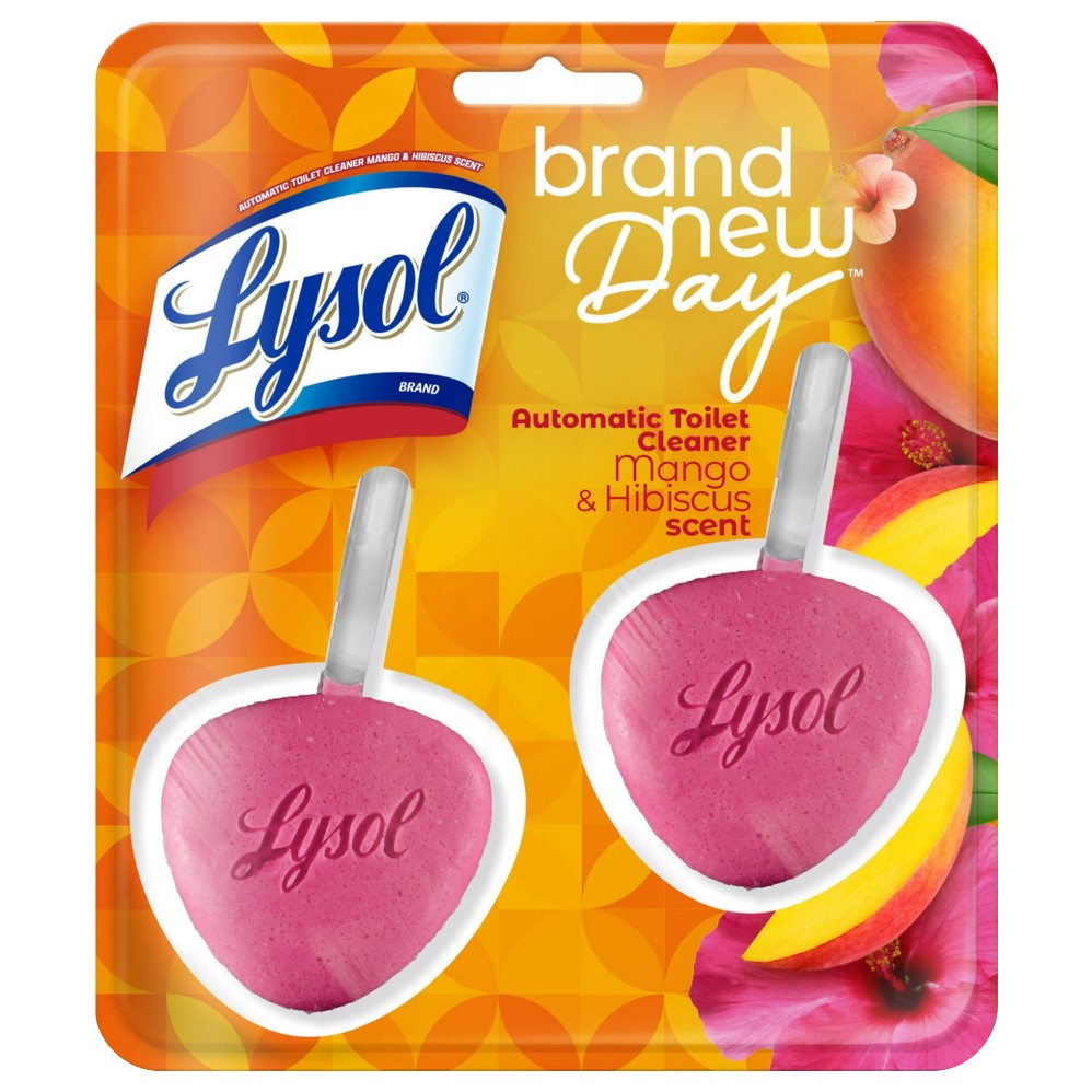 Lysol Automatic Toilet Bowl Cleaner - Brand New Day Mango & Hibiscus - 2ct/4pk