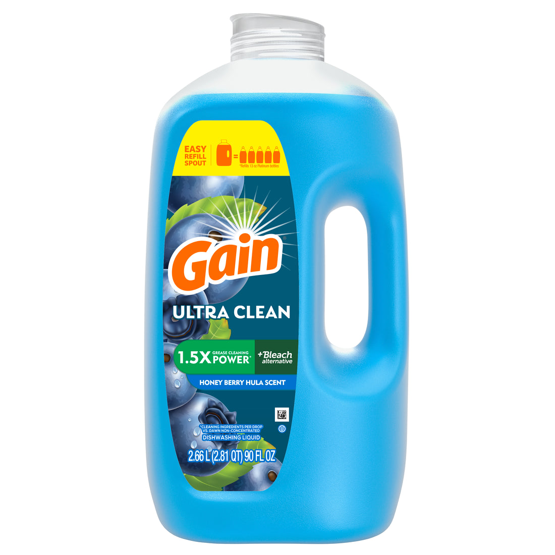 Gain Ultra Liquid Dish Soap Dishwashing Liquid Bleach Alternative Honey Berry Hula - 90oz/6pk