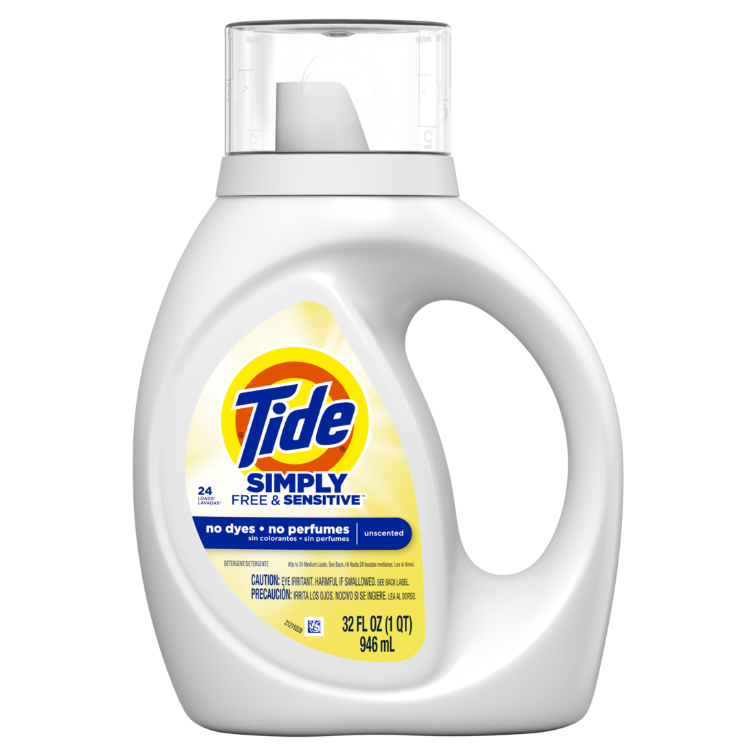 Tide Simply Liquid Laundry Detergent Free & Sensitive Scent 24 Loads - 32oz/6pk