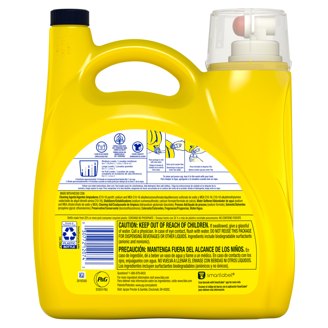 Tide Simply All-In-One Liquid Laundry Detergent Daybreak Fresh Scent 114 Loads - 151oz/4pk