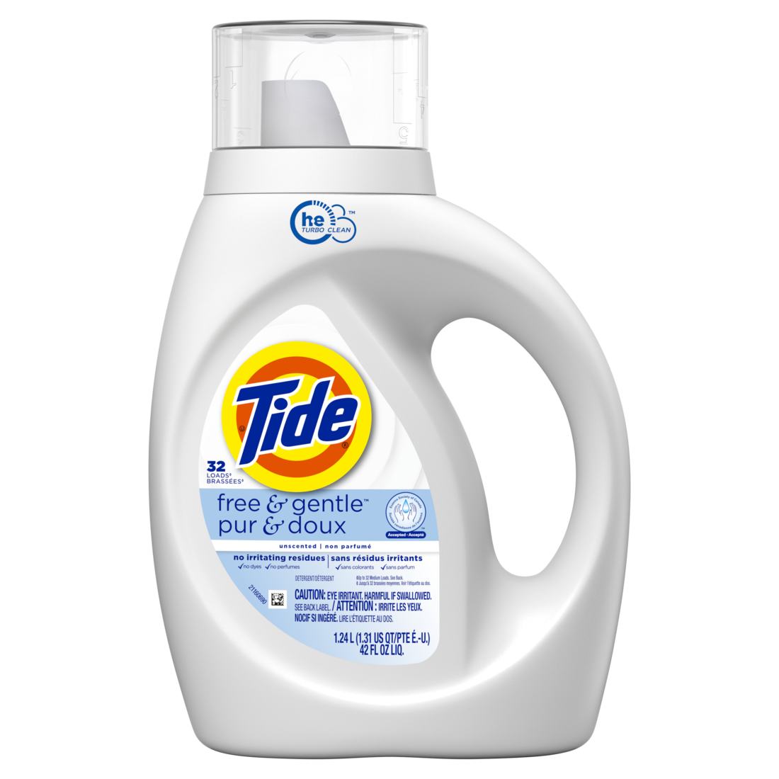 Tide Free & Gentle Liquid Laundry Detergent 32 Loads Tide Laundry Detergent Clean Laundry Detergent - 42oz/6pk