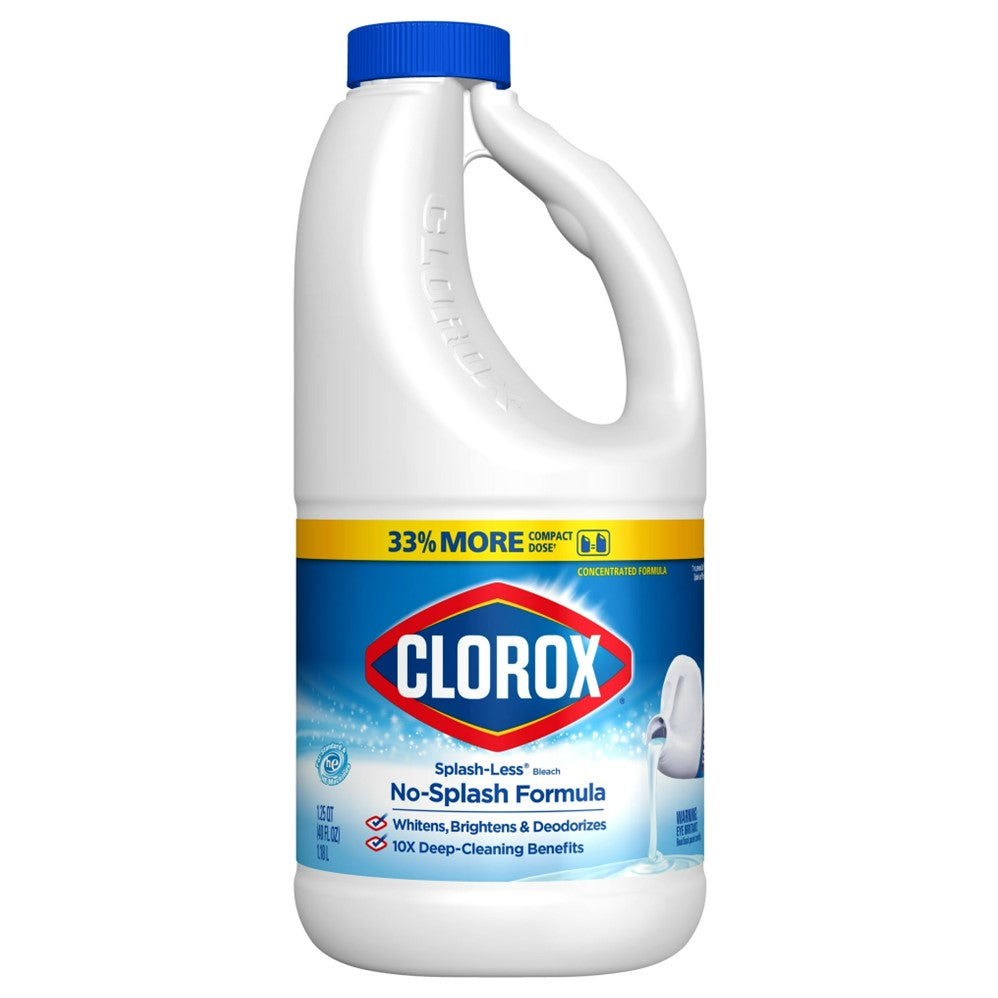 Clorox Bleach Liquid Splash-Less Regular Concentrated - 40oz/6pk