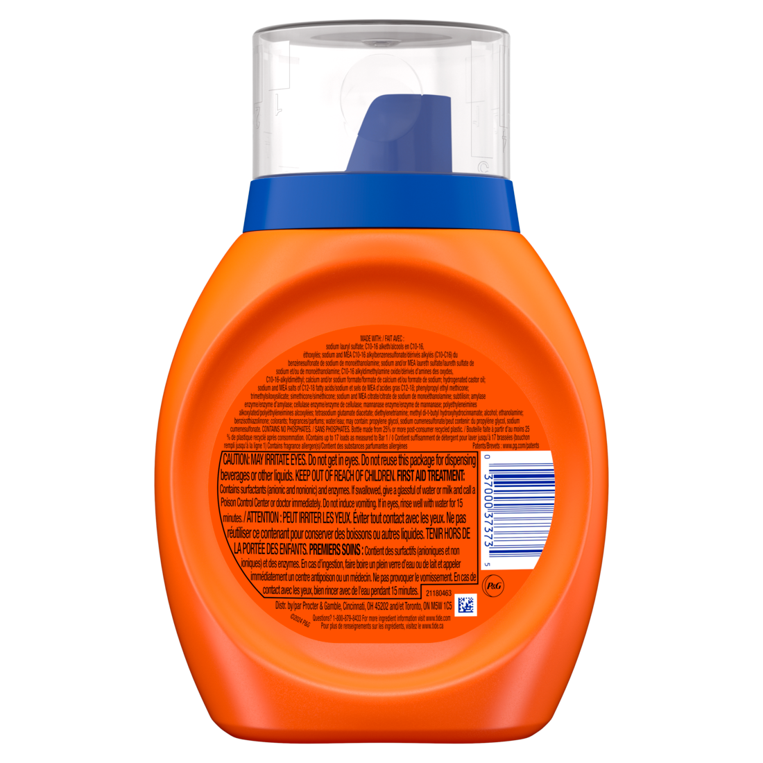 Tide Bleach Alternative Liquid Laundry Detergent Original Scent 17 Loads He Compatible - 25oz/6pk