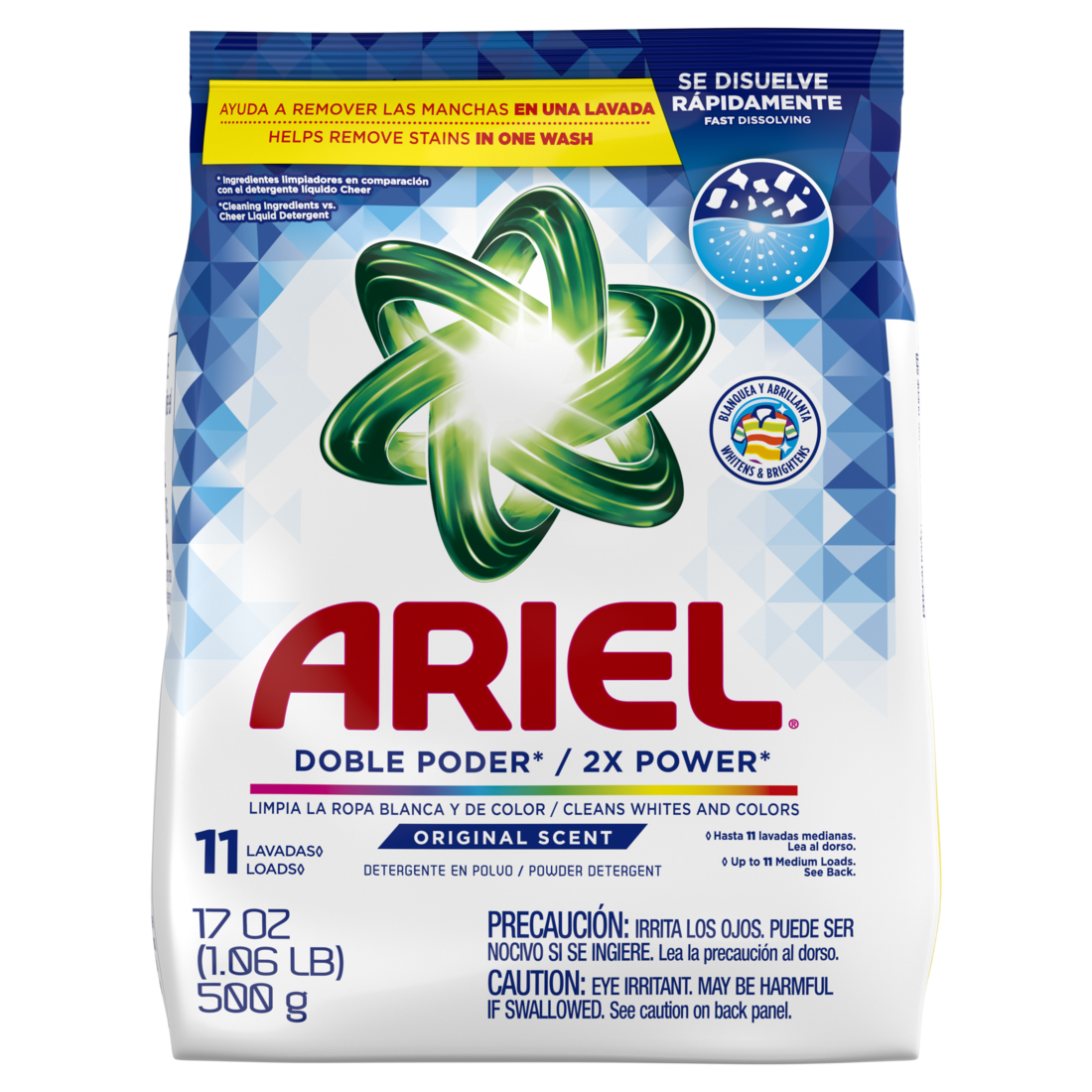 Ariel Powder Laundry Detergent Original Scent 0.5kg 11 Loads - 17oz/24pk