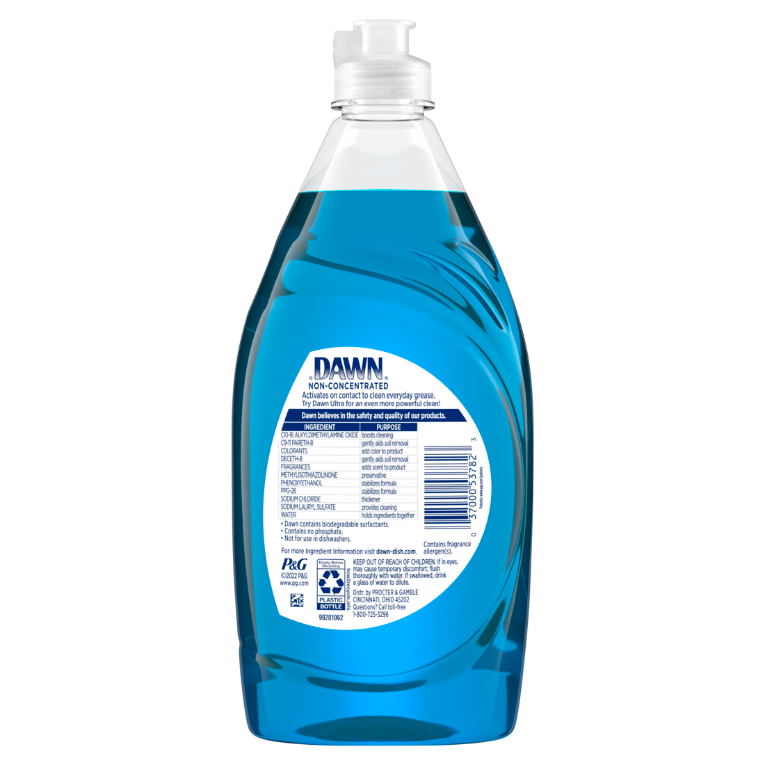 Dawn Non-Concentrated Liquid Dish Soap Dishwashing Liquid Grease Removal Original - 14.6oz/20pk