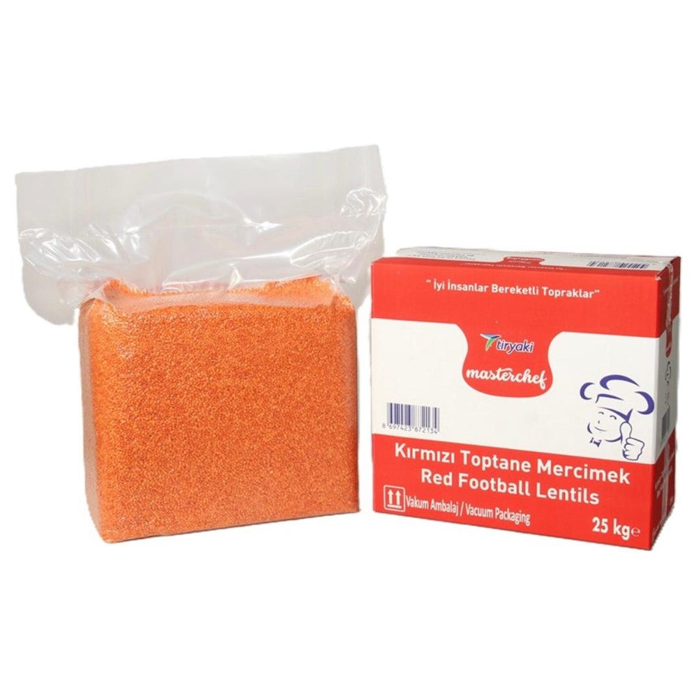 Tiryaki Red Football Lentils PP Bags - 25kg/55.12lb/1pk