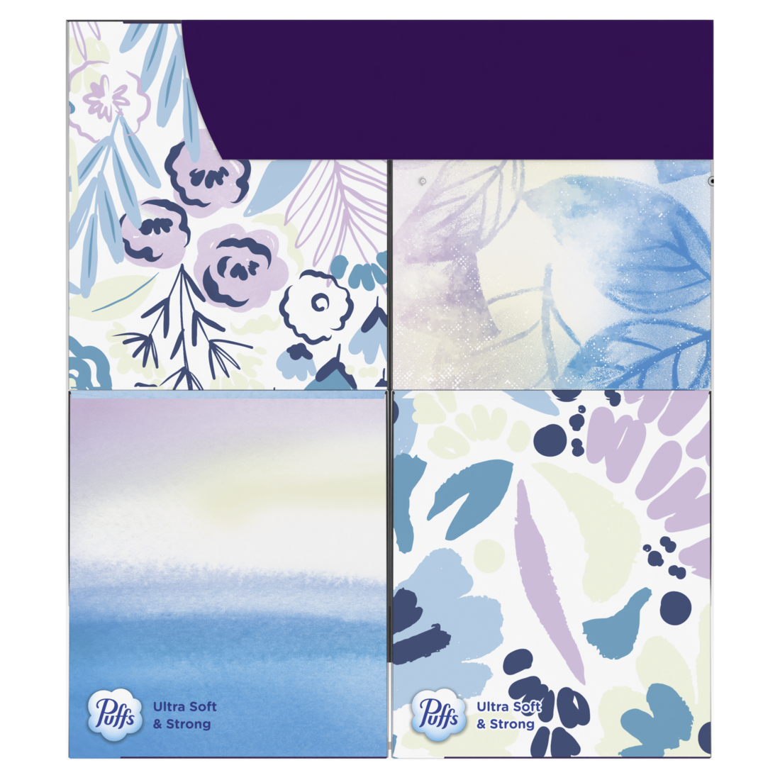 Puffs Ultra Soft Facial Tissues 4 Cubes 56 Facial Tissues Per Box - 224ct/6pk
