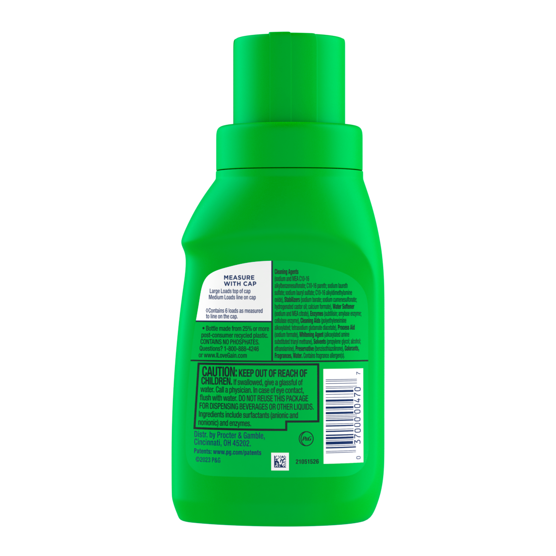 Gain Liquid Laundry Detergent Original Scent 6 Loads Freshness + Odor Fighting High Efficiency Washing Machine Iquid Cleaning Soap - 10oz/12pk