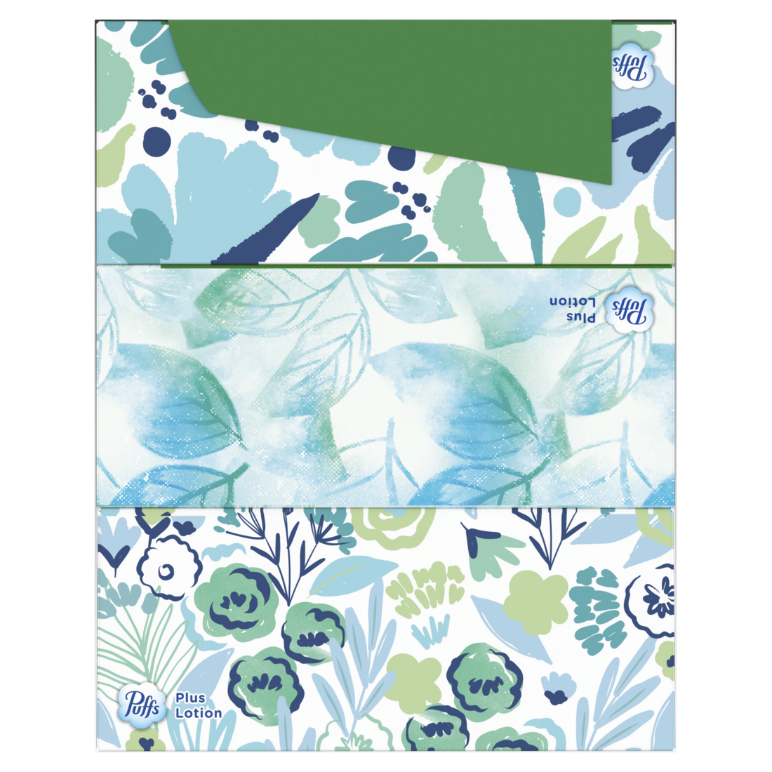 Puffs Plus Lotion Facial Tissue 3 Family Boxes 124 Tissues Per Box - 372ct/8pk