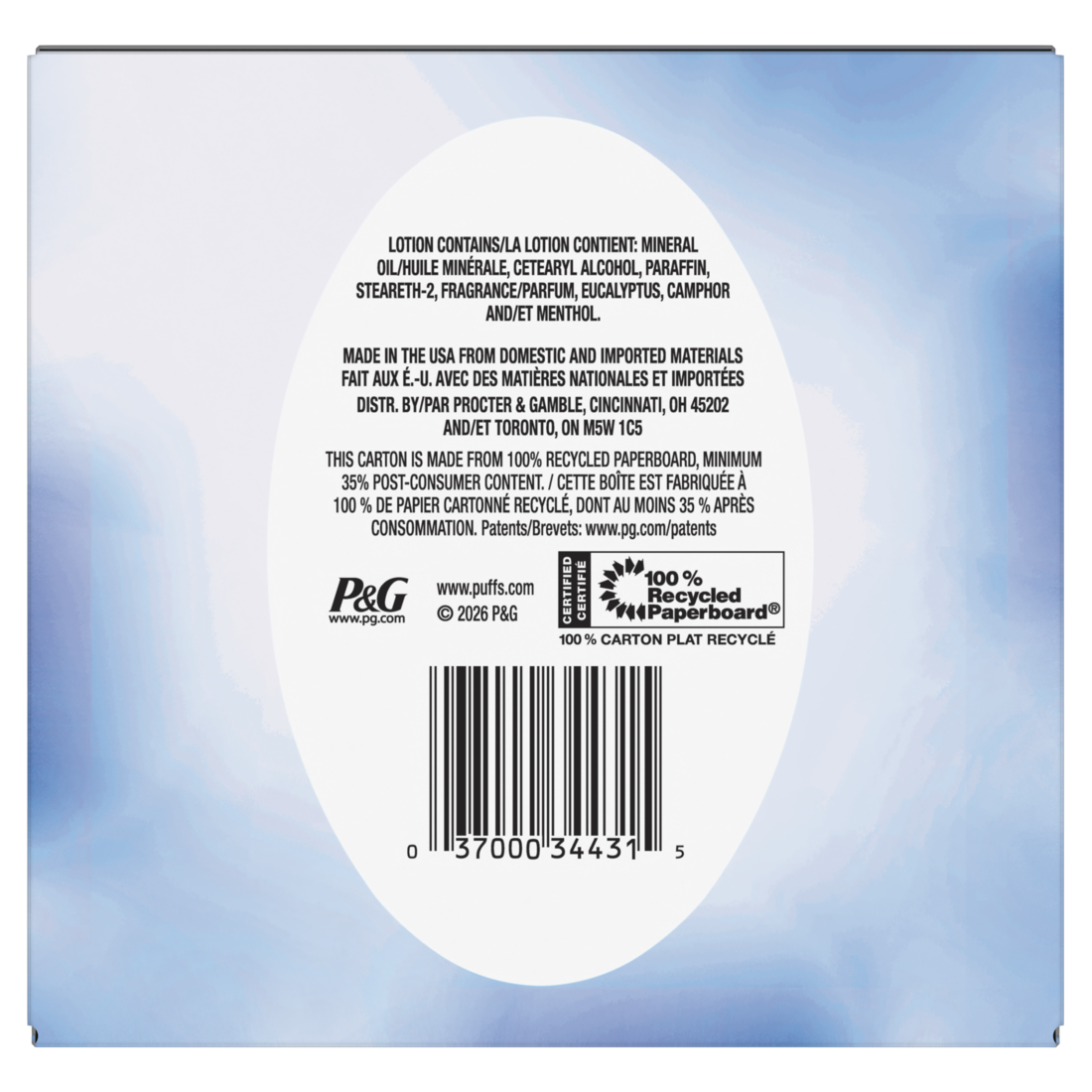 Puffs Plus Lotion With The Scent Of Vick's Facial Tissues 1 Cube 48 Tissues Per Box - 48ct/24pk