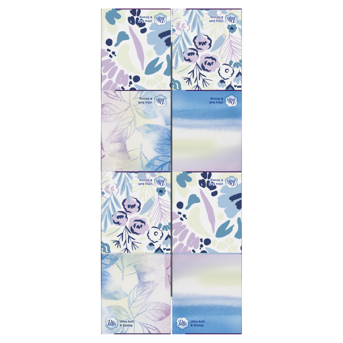 Puffs Ultra Soft Facial Tissues 8 Mega Cube Box 72 Facial Tissues Per Box - 576ct/3pk