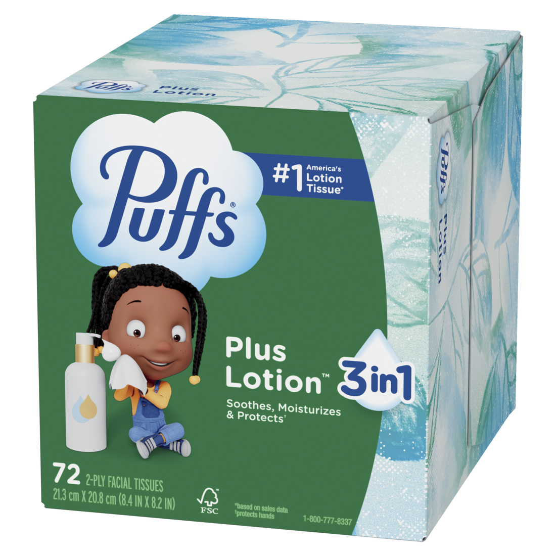 Puffs Plus Lotion Facial Tissue 1 Mega Cube 72 Tissues Per Box - 72ct/18pk