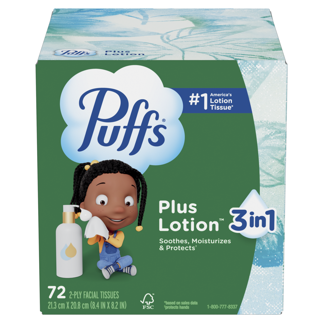 Puffs Plus Lotion Facial Tissue 1 Mega Cube 72 Tissues Per Box - 72ct/18pk