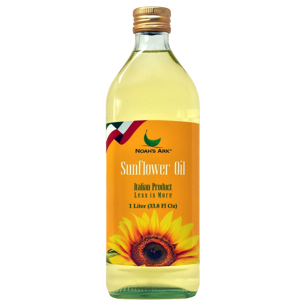 Noah's Ark Clear Glass Bottle Sunflower Seed Oil - 1L/33.8oz/12pk