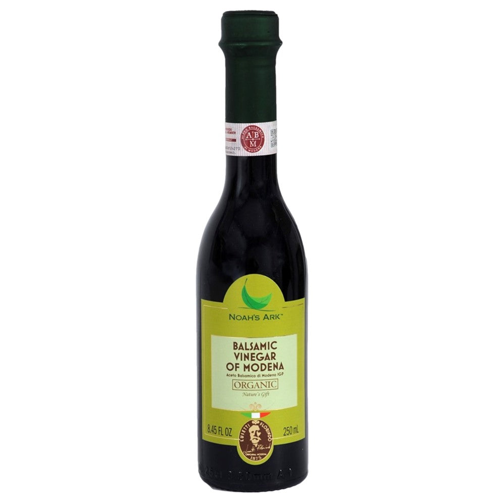 Noah's Ark Organic Balsamic Vinegar of Modena Glass Bottle - 250ml/8.45oz/6pk
