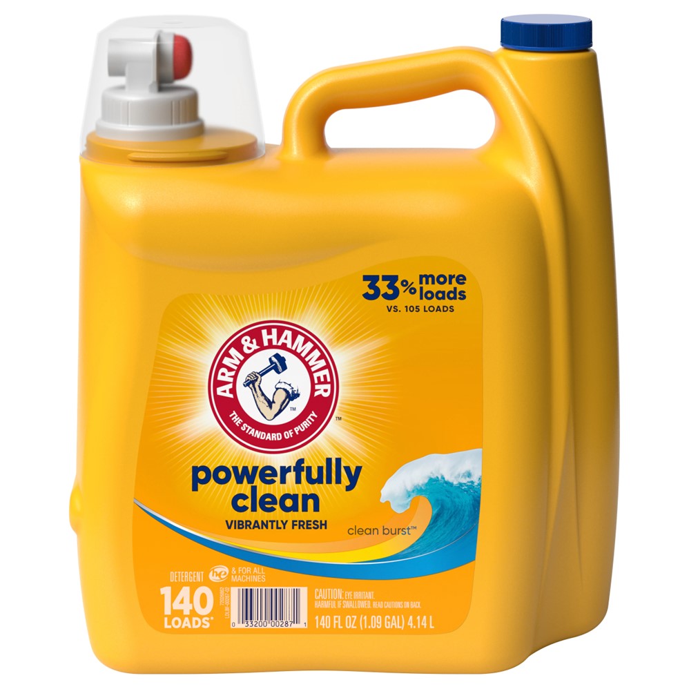 Arm & Hammer Liquid Laundry Detergent Clean Burst Dual HE - 140oz/2pk