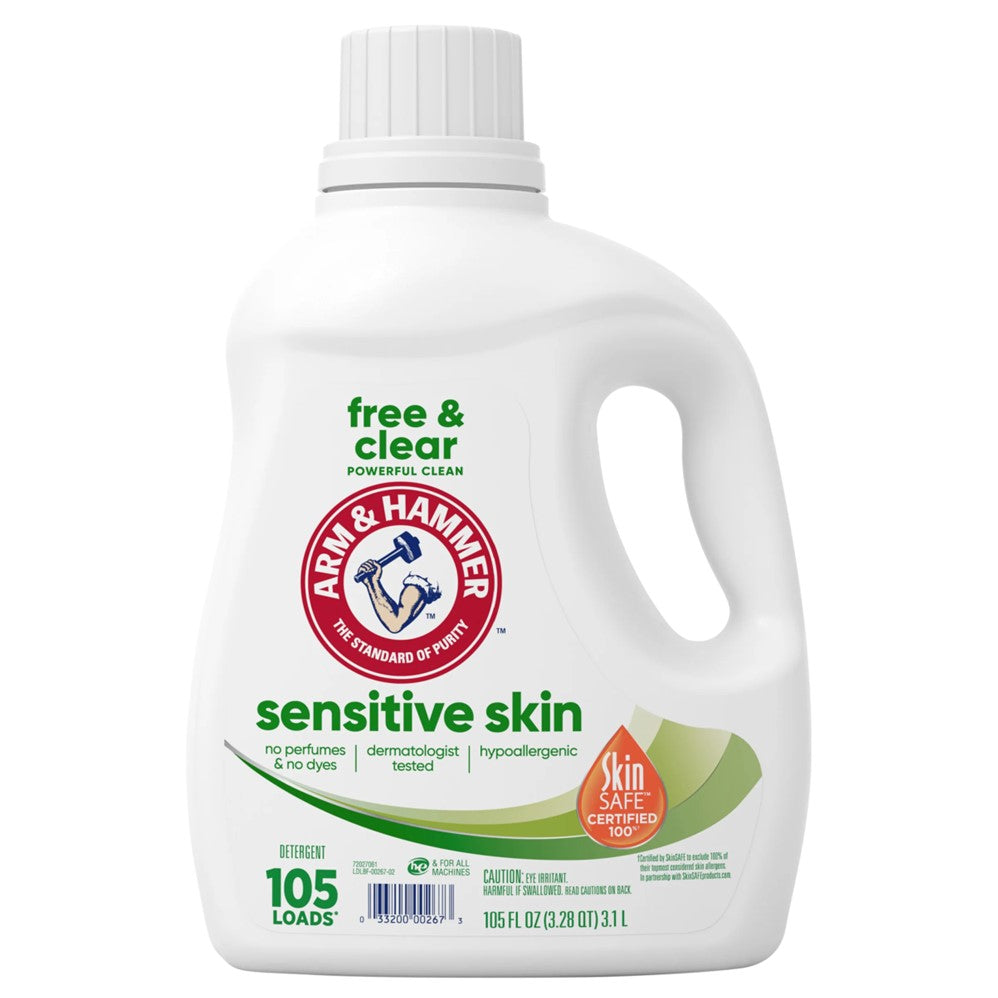 Arm & Hammer Liquid Laundry Detergent Perfume & Dye Free - 105oz/4pk