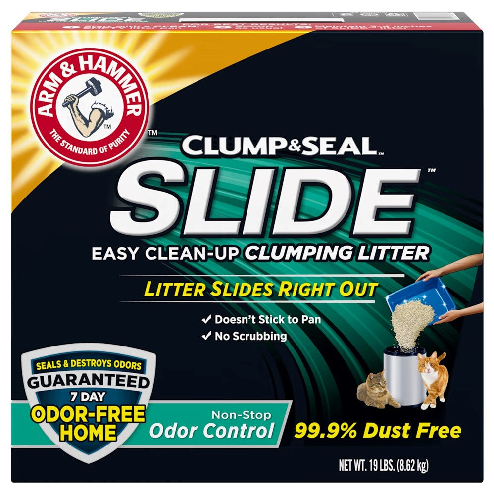 Arm & Hammer Clump & Seal Slide Non-Stop Odor Control Cat Litter - 19lb/2pk
