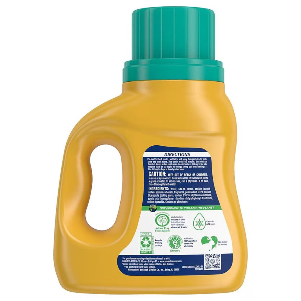 Arm & Hammer Liquid Laundry Detergent Sensitive Skin Plus Scent Dual HE - 33oz/8pk