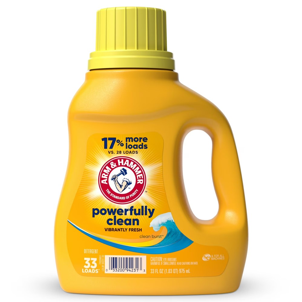 Arm & Hammer Liquid Laundry Detergent Clean Burst Dual HE - 33oz/8pk