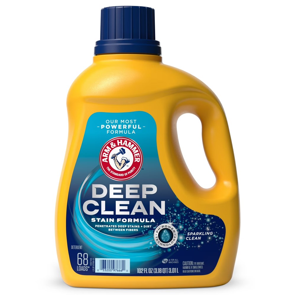 Arm & Hammer Liquid Laundry Detergent Deep Clean Stain - 102oz/4pk