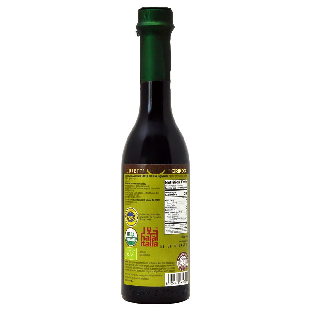 Noah's Ark Organic Balsamic Vinegar of Modena Glass Bottle - 250ml/8.45oz/6pk