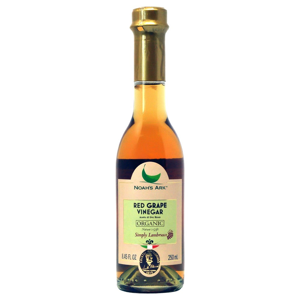Noah's Ark Organic Red Grape Vinegar of Lambrusco Glass Bottle - 250ml/8.45oz/6pk