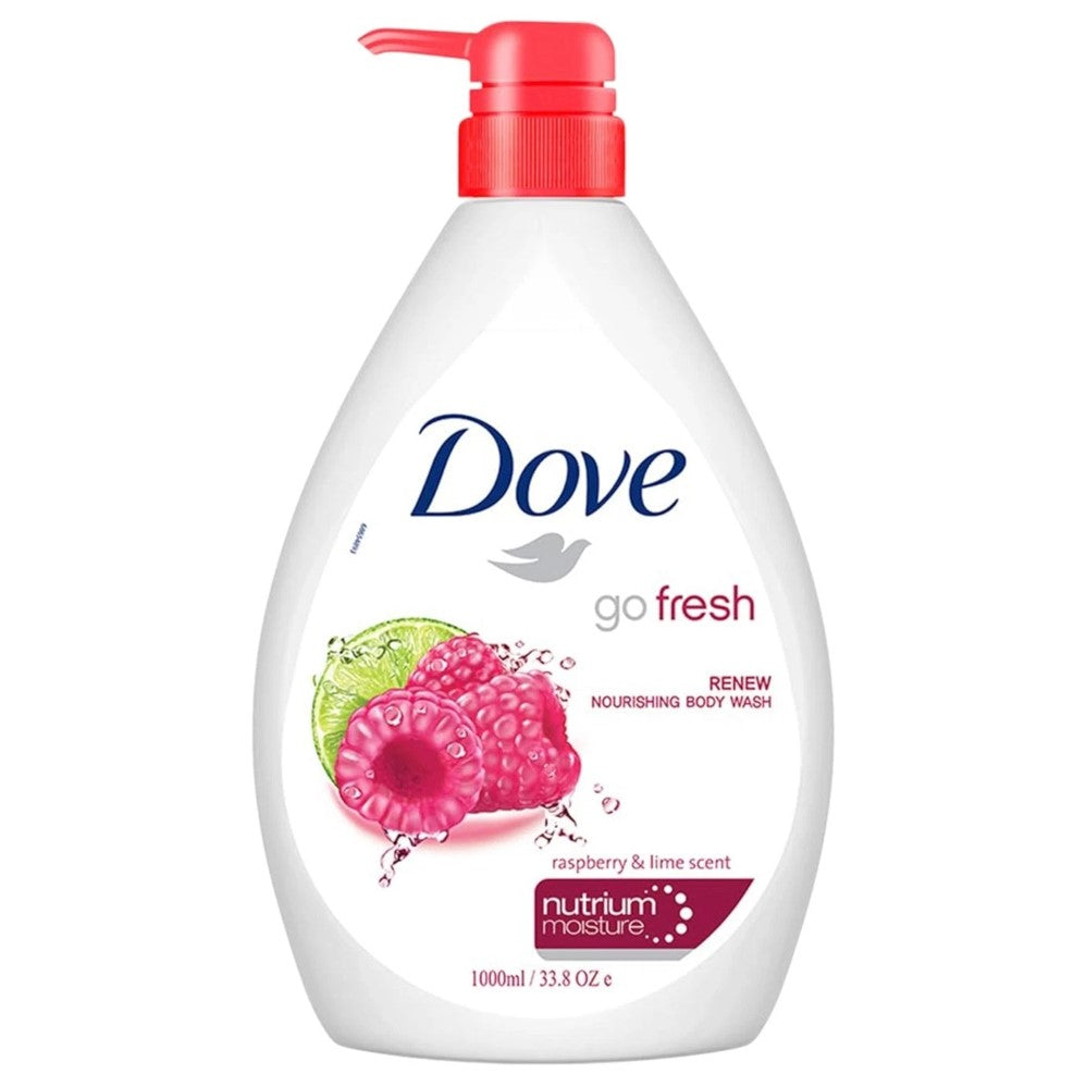 Dove Go Fresh Renew Noirishing Body Wash Raspberry & Lime Scent - 33.8oz/1L/12pk