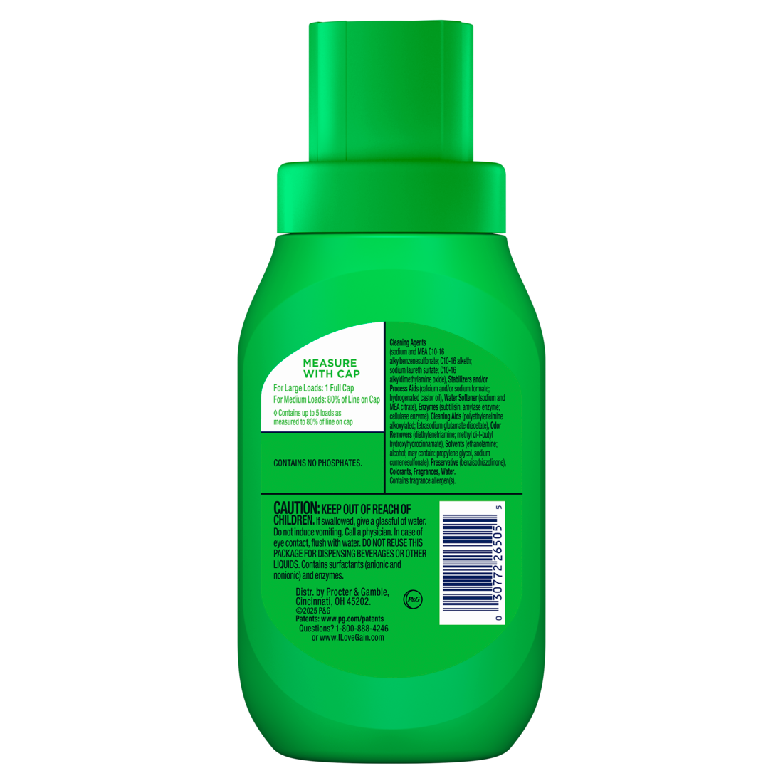 Gain Liquid Laundry Detergent Now with Odor Defense Waterfall Delight Scent 5 Loads - 7oz/12pk