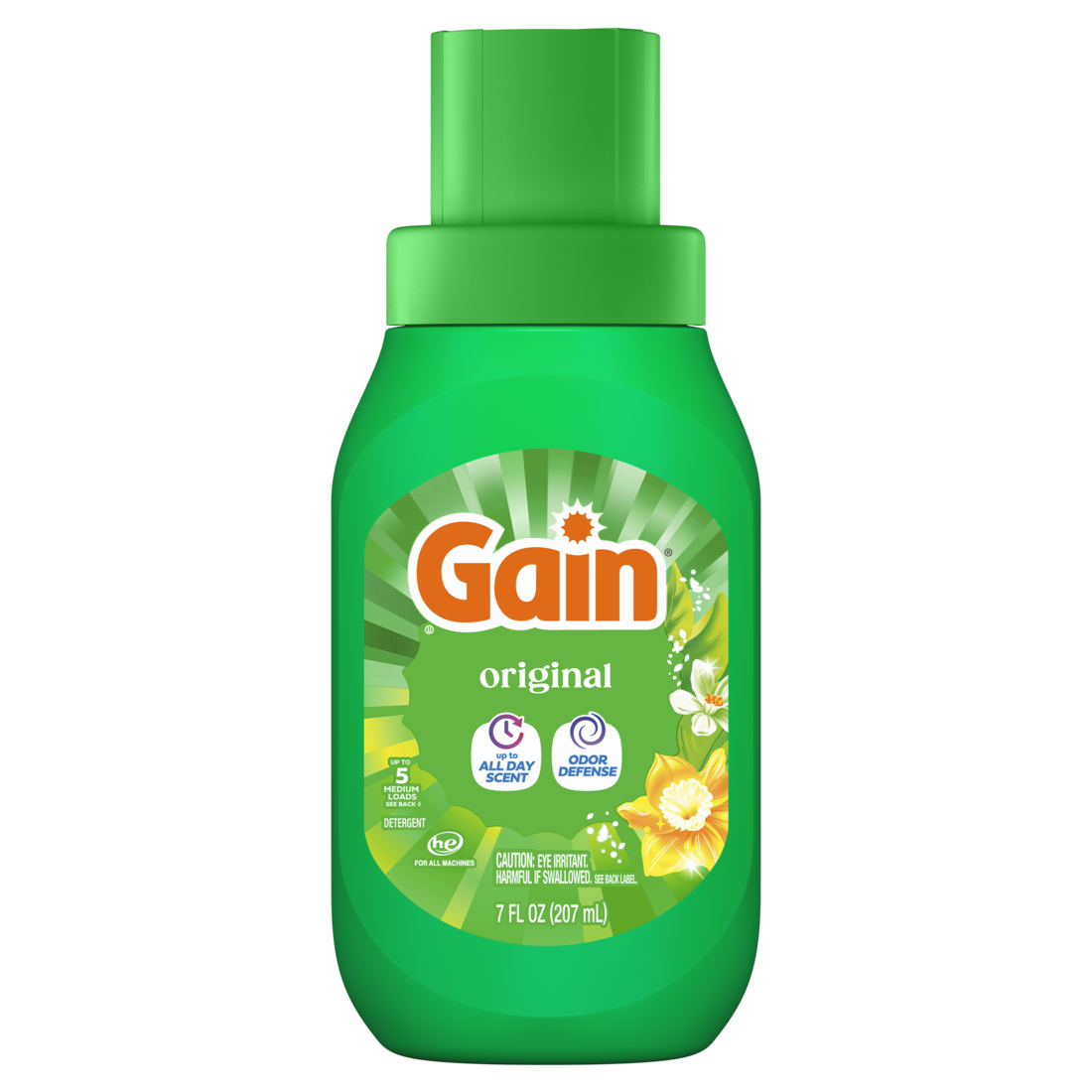 Gain Liquid Laundry Detergent Now with Odor Defense Original Scent 5 Loads - 7oz/12pk